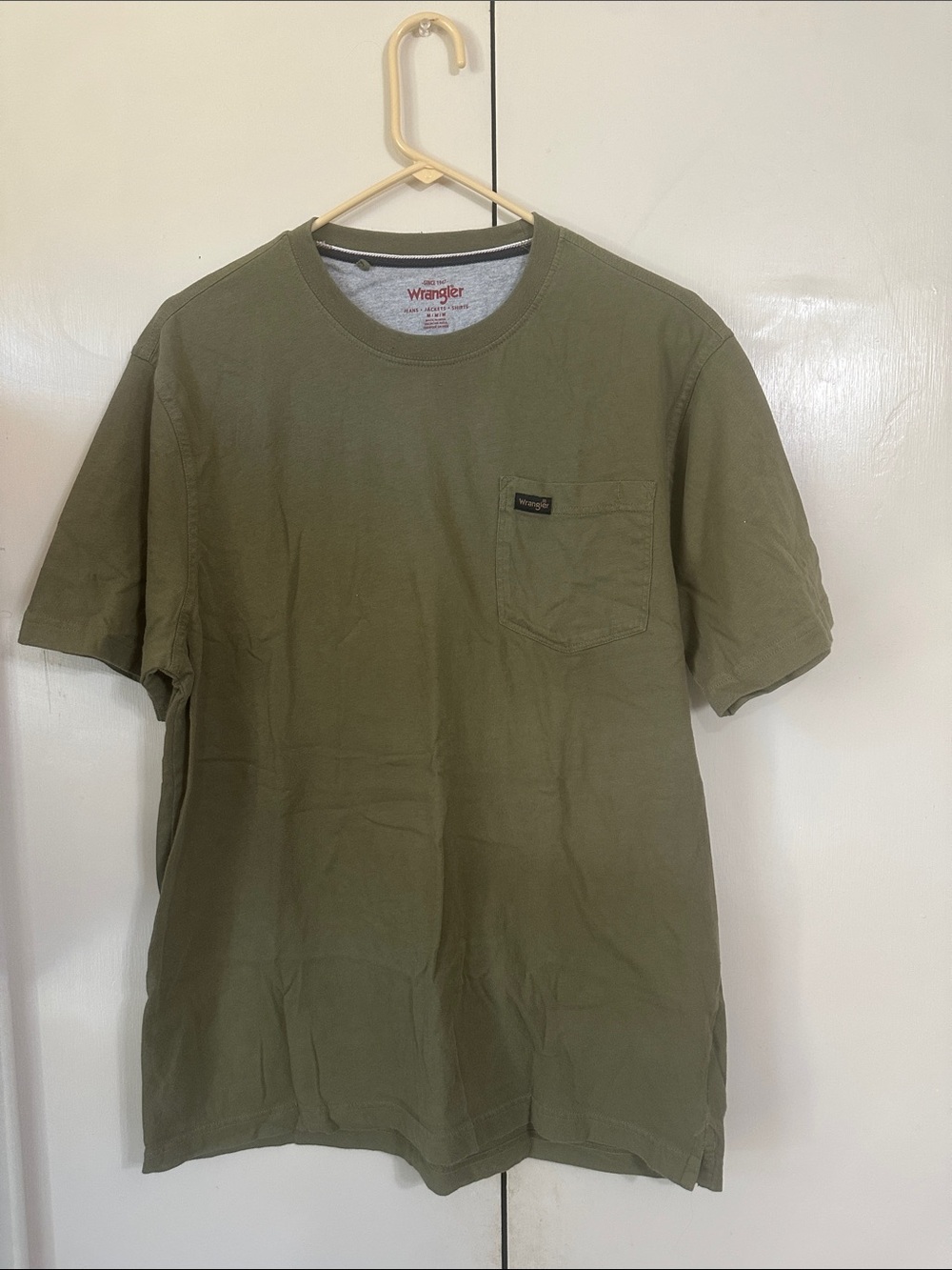 Wrangler Olive Crewneck Short Sleeve Pocket Tee